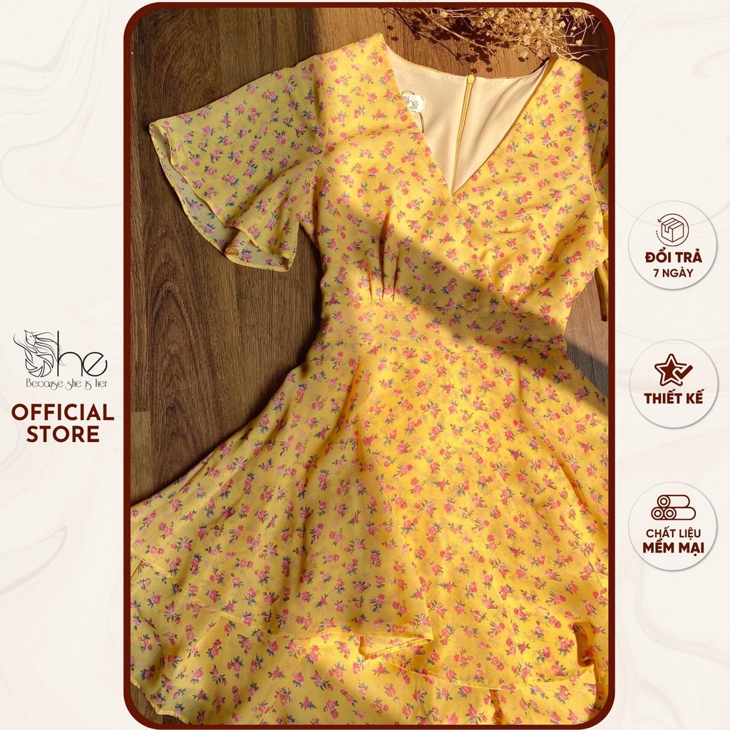 Jumpsuit nữ thiết kế dáng xoè She, jump hoa nhí đi biển thời trang SJX02