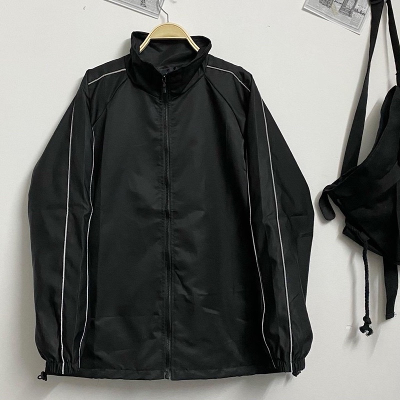 Áo Khoác dù Viền Tay 2 Sọc Phản Quang form unisex (Ảnh thật)