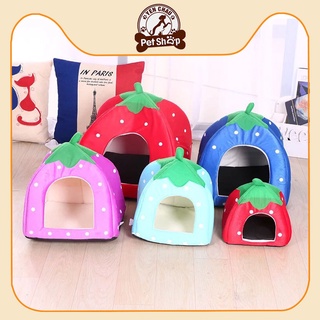 Nhà ổ dành cho chó mèo hình dâu tây túi ngủ thú cưng dễ thương Petshop Yến Châu