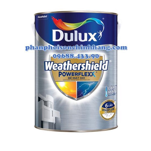 Sơn nước ngoại thất siêu cao cấp DULUX WEATHERSHIELD POWERFLEXX BỀ MẶT MỜ - GJ8 (5L)