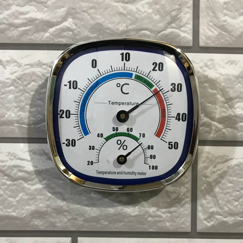 Đồng hồ nhiệt độ, đo áp suất, treo tường, không dùng pin