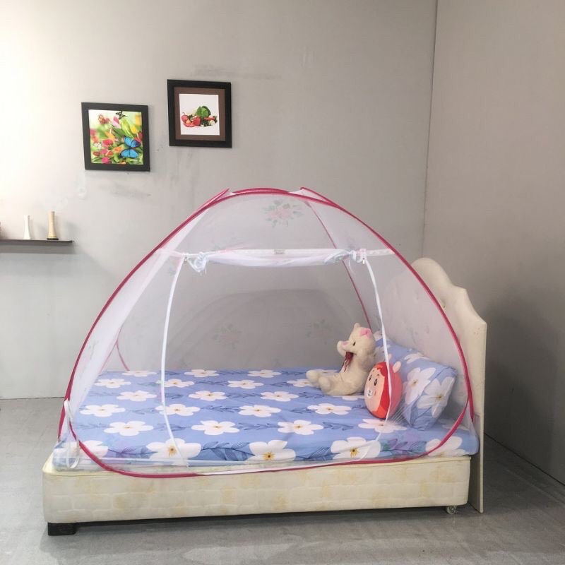 Màn chụp tự bung tiện lợi cho cả gia đinh.đủ mầu đủ kích thước 1m2x1m9.,1m5x1m9,.-1m6x2m.,-1m8x2m,.-2mx2m2