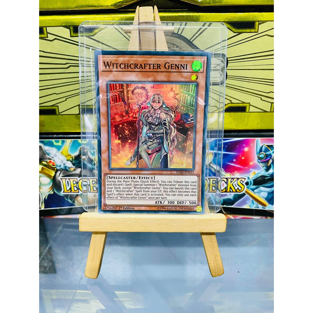 [ Dưa Hấu Yugioh ] Lá bài thẻ bài Witchcrafter Genni - Super Rare - Tặng bọc bài nhựa bảo quản