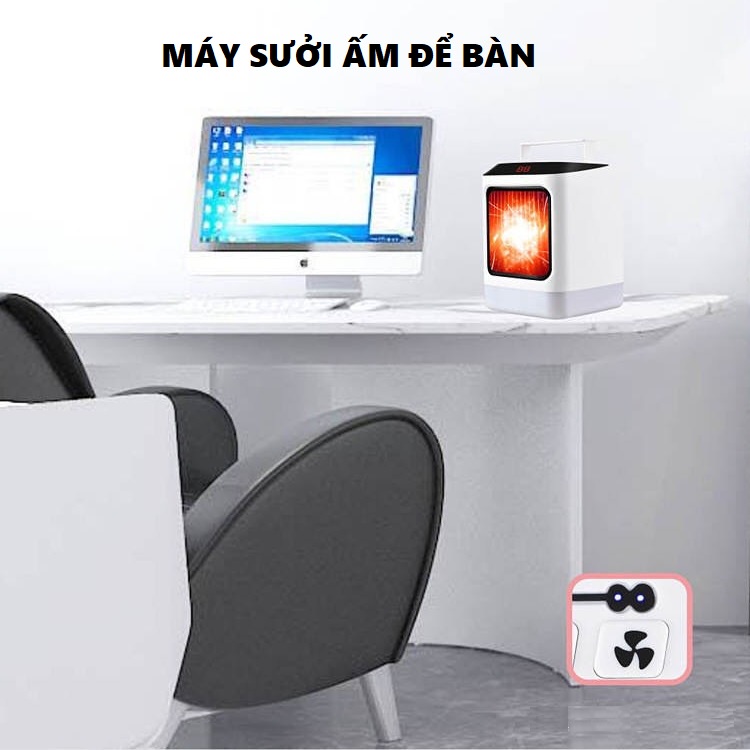 Máy sưởi để bàn NFJ-2 có chức năng hẹn giờ, đèn Led 7 màu, an toàn, tản nhiệt tốt