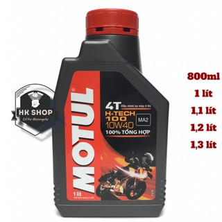 Nhớt tổng hợp Motul HTech 100 4T 10W40 1L cho xe số