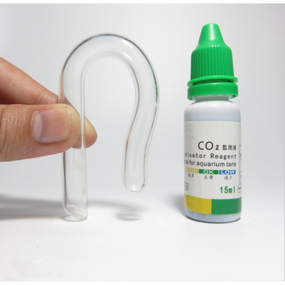 CO2 Drop Checker | Bộ Tets CO2 Treo Thành Bể - Kiểu Ngón Tay [Phễu + Dung dịch] | Bộ Kiểm Tra Nồng Độ CO2 Cho Bể Thuỷ Si