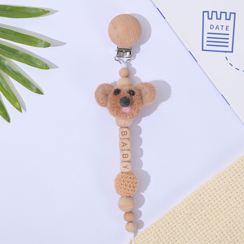 Giá Đỡ Núm Vú Giả Xỏ Hạt Bằng Gỗ + Gấu Koala Thiết Thực