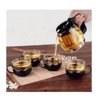 Bộ lọc trà 4 chén thủy tinh chịu nhiệt