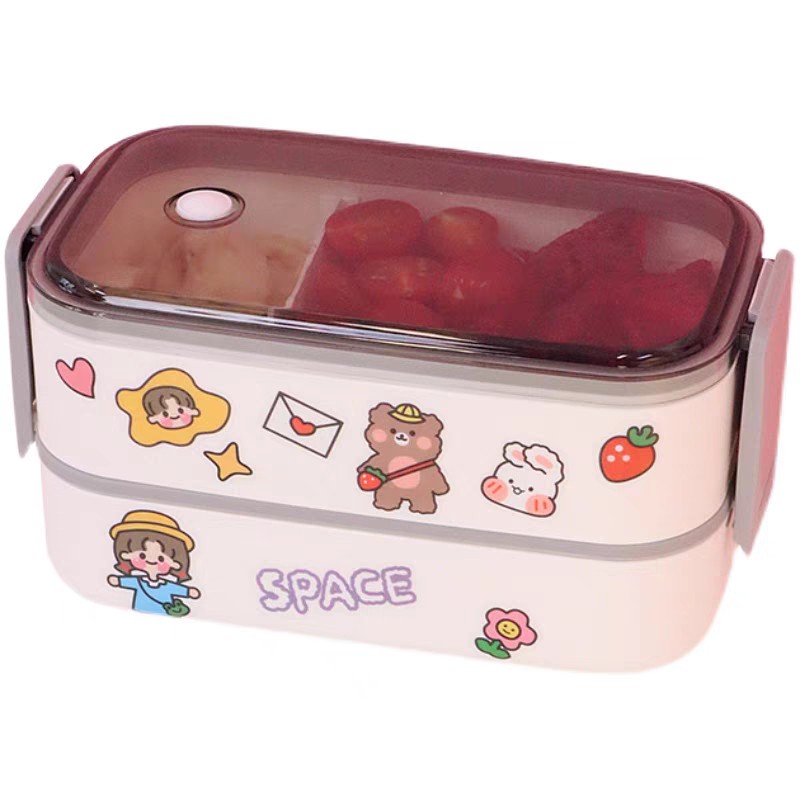 Hộp đựng cơm văn phòng Cao CấpGIADUNGTONGKHO1Hộp đựng cơm 2 tầng loại đẹp siêu cute