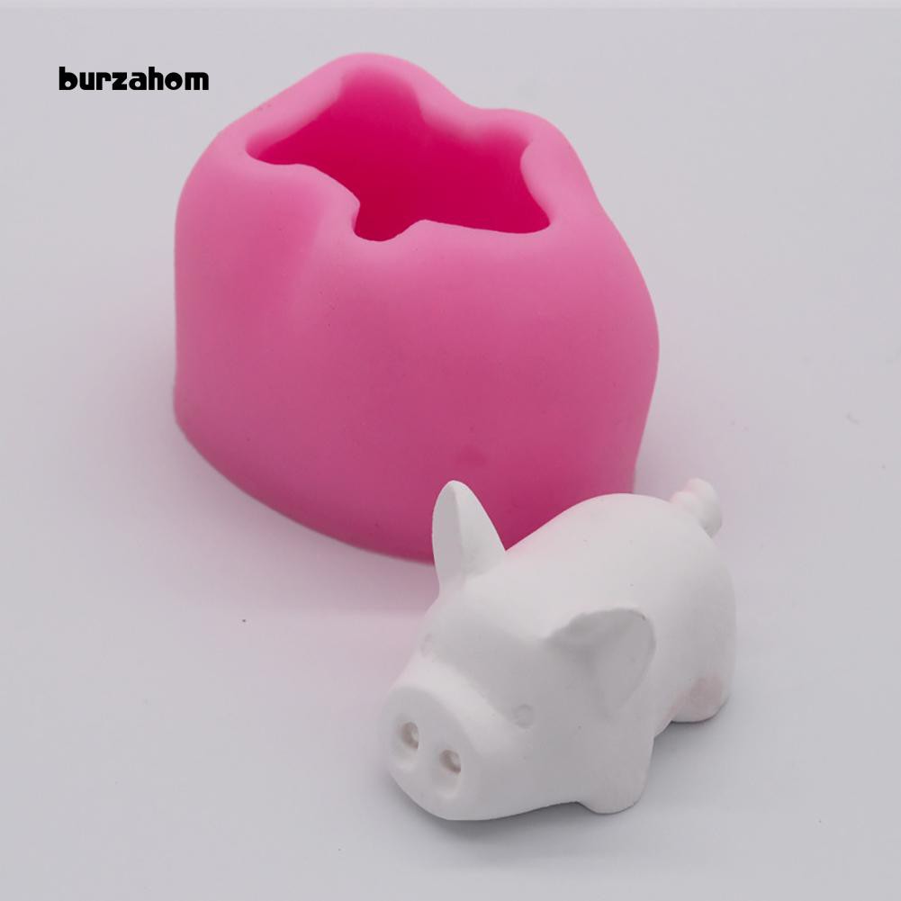 Khuôn silicon làm bánh hình thỏ/heo 3D độc đáo tiện lợi cho nhà bếp