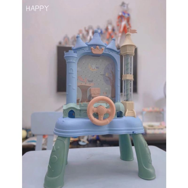 Đồ chơi bắt hạt đậu hình lâu đài kèm vô lăng ô tô chuyển động có đèn có nhạc cho bé