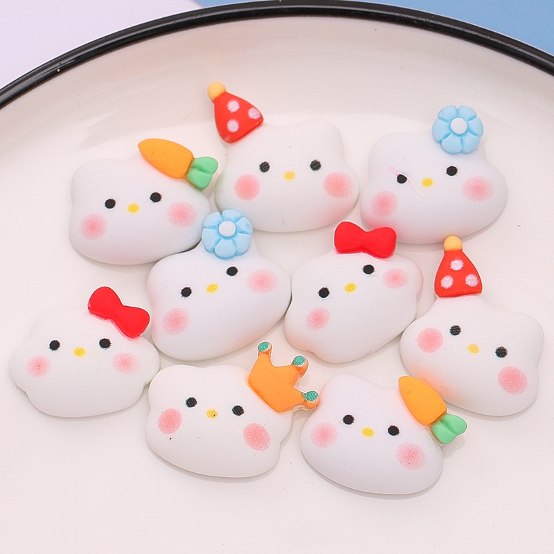 Bộ 10 Miếng Dán Nắp Chai Nước/Điện Thoại/Đồ Dùng Trang Trí Hình Đám Mây Chất Liệu Nhựa Resin Mềm DIY