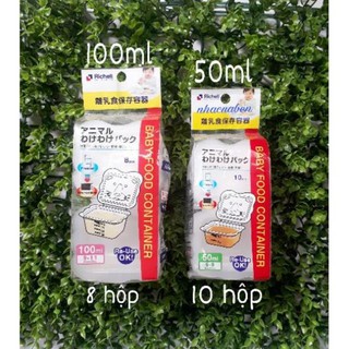 Bộ hộp trữ đông thức ăn có nắp đậy Richell 50/100/150ml