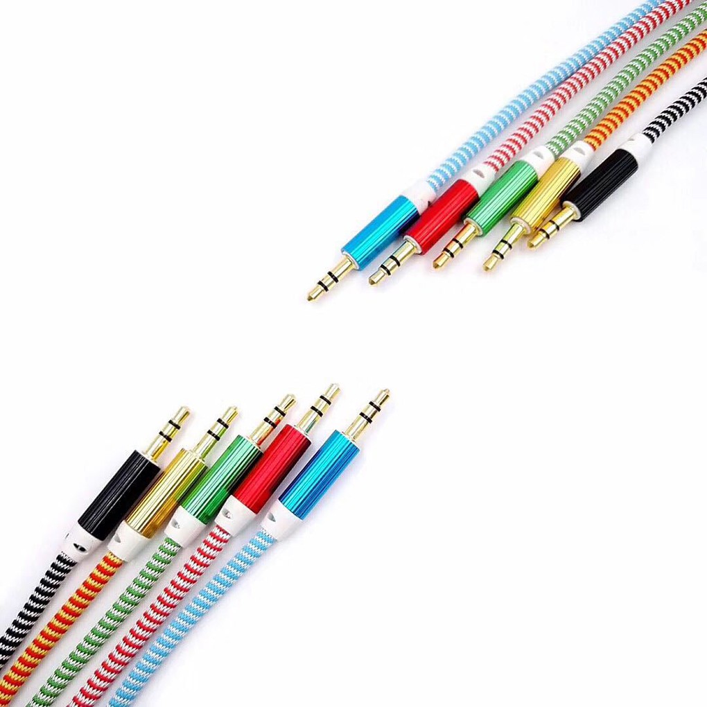 Dây cáp âm thanh AUX 3.5mm bện dây bện hợp kim đồng