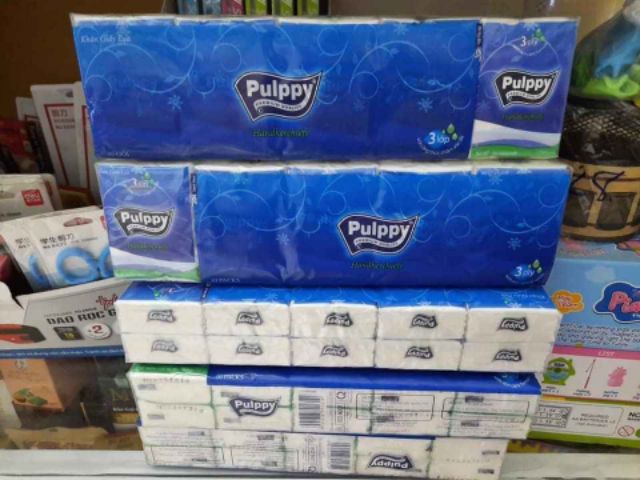 Lốc 10 giấy lụa Pulppy 3 lớp( ~ 100 tờ 3lớp)