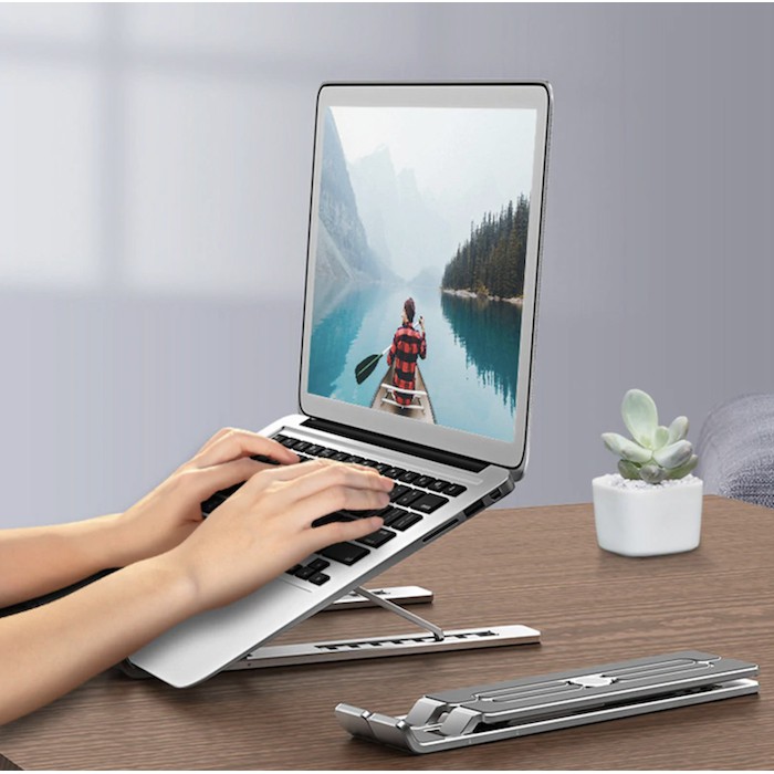 Giá đỡ laptop stand nhôm hỗ trợ tản nhiệt có thể gấp gọn chỉnh độ cao để laptop, ipad, macbook, surface