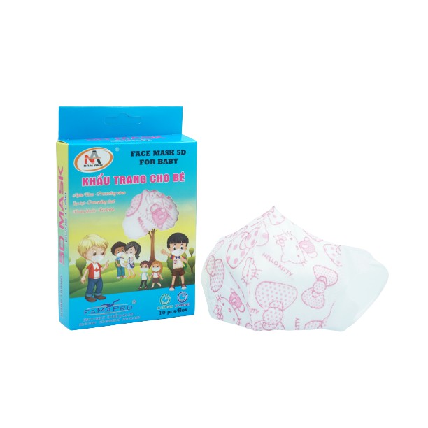 Combo 3 hộp khẩu trang y tế trẻ em 3 lớp kháng khuẩn Famapro 5D Baby hình (10 cái / hộp)
