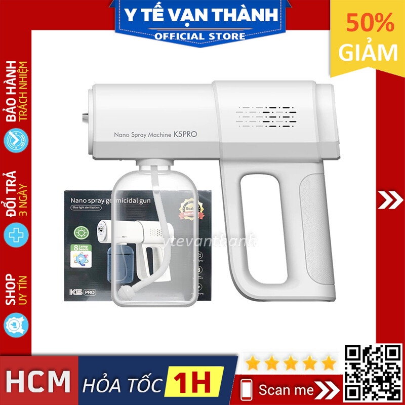 ✅ Máy Phun Sương Nano Khử Khuẩn Cầm Tay- K5 Pro, Xịt Cồn Sát Khuẩn Hiệu Quả -VT0787