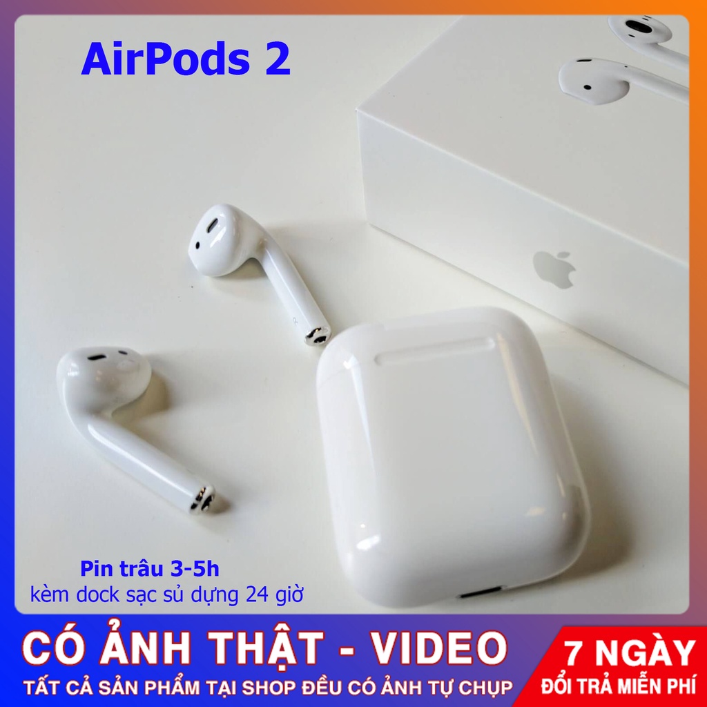 [AirPods 2] Tai nghe không dây Bluetooth nguyên Seal - Âm thanh chất lượng cao - Định vị đên tên - Bảo hành 12 tháng
