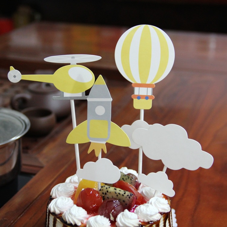 Set cắm hàng không trang trí bánh kem, trang trí bánh sinh nhật