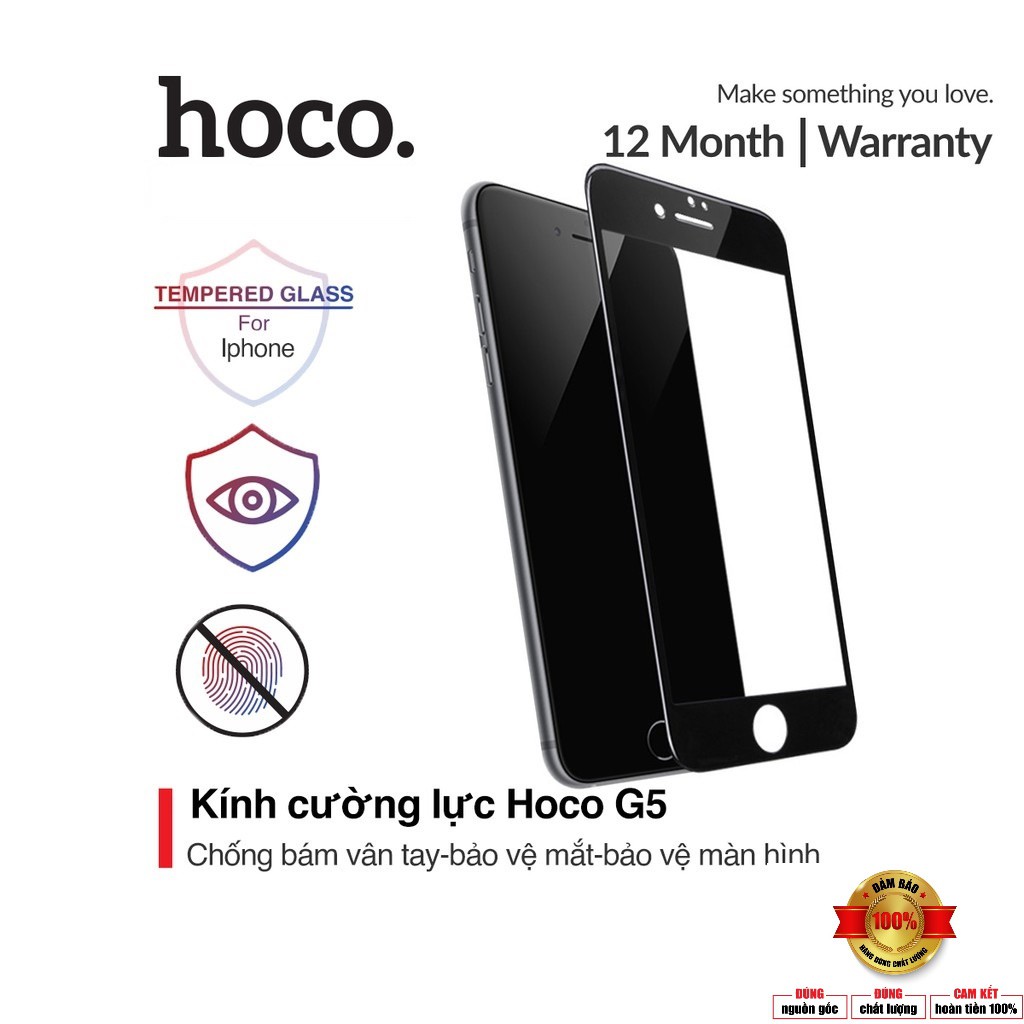 [Chính Hãng ]Kính Cường Lực Full màn hình ,Chống Bám Vân Tay,Hoco G5 Cho ALL Dòng IPHONE CHÍNH HÃNG 6/7/8/X/XR/11....