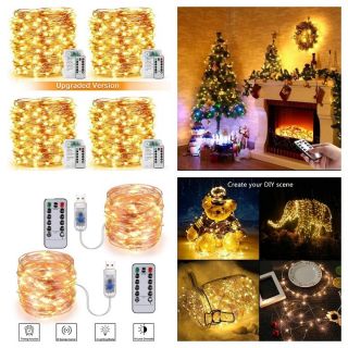 • HCM •Dây Đèn LED Đom Đóm Fairy Light 10M Điều Khiển Từ Xa 8 Chế Độ