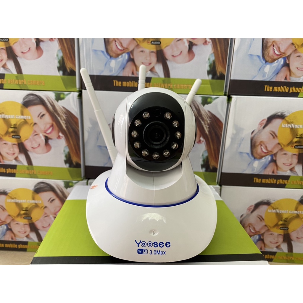Bộ camera Yoosee 3 râu 2.0MP 1080P 11 đèn hồng ngoại đàm thoại 2 chiều, sắc nét- Không cổng Lan