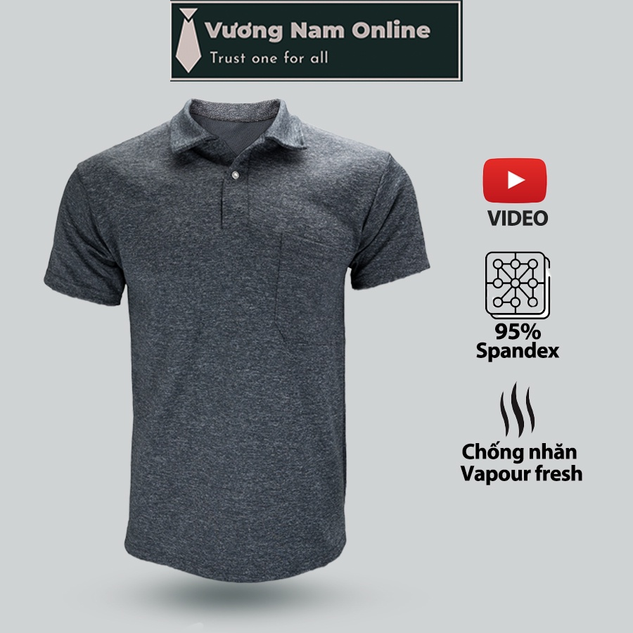 Áo phông nam trung niên tay ngắn polo form rộng có cổ cotton đẹp FF19O