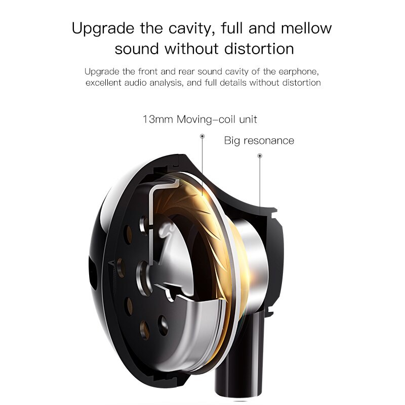 Tai nghe jack Type-C hiệu Baseus Encok Wire Earphone C06 âm thanh Hi-Fi chất lượng cao - Hàng chính hãng