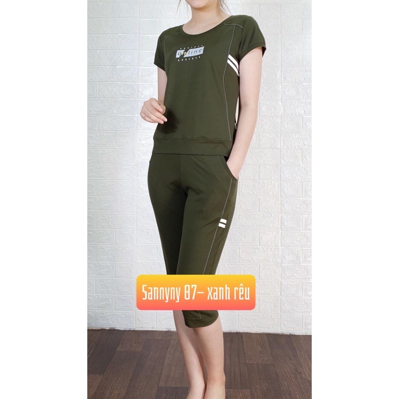 ✅BỘ Đồ COTTON ÁO CỘC TAY QUẦN LỬNG SANNYNY 👍 CHẤT ĐẸP- CAM KẾT KHÔNG BAI XÙ - GIẶT MÁY THOẢI MÁI ❤️ LÊN DÁNG CỰC XINH