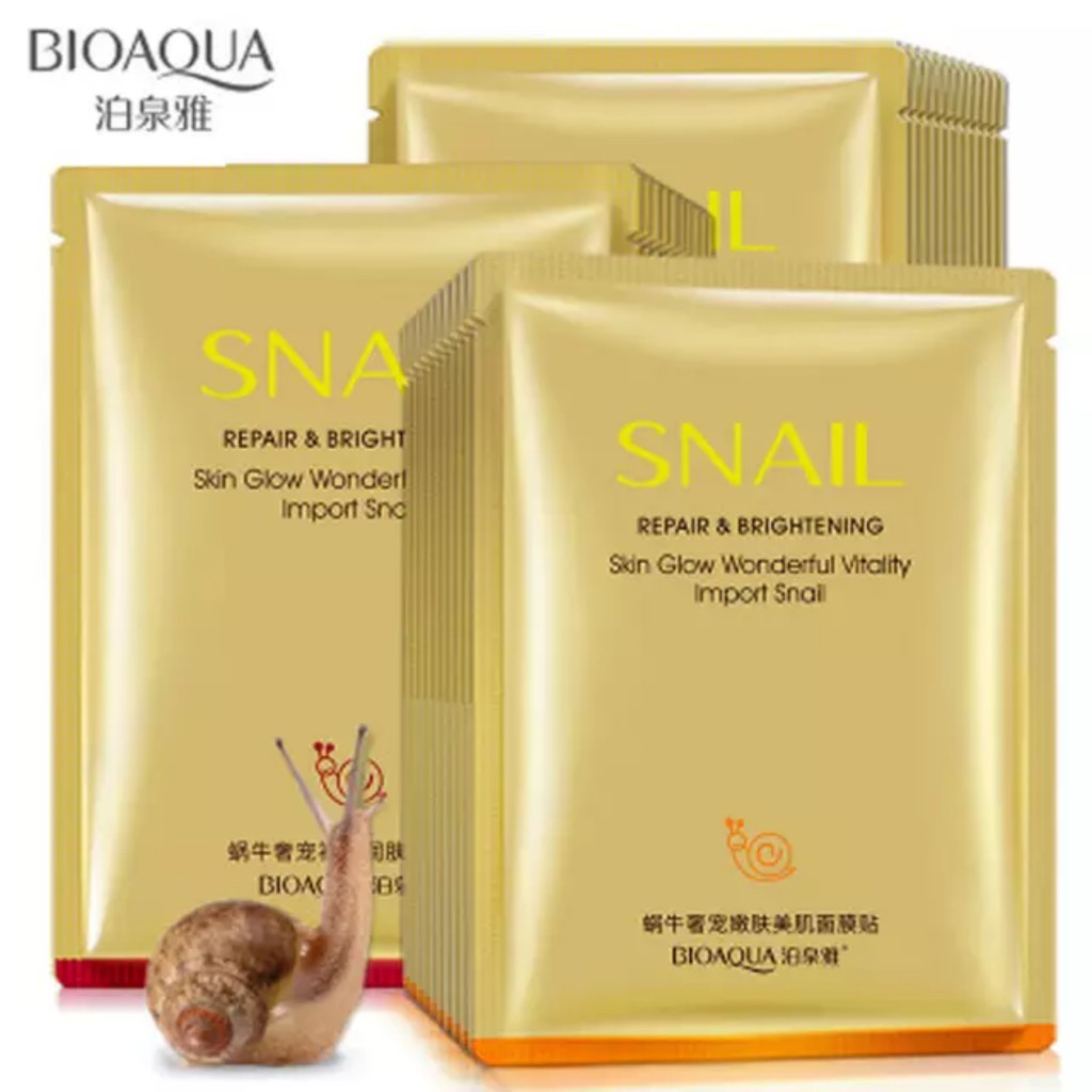 Combo 10 mặt nạ Ốc Sên Cao Cấp Bioaqua SNAIL Repair &amp; Brightening Skin