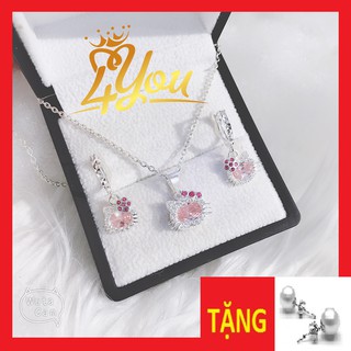 Bộ bạc cho bé ✴️freeship ✴️ bộ bạc mèo kitty đá/ bộ bạc cao cấp/ bộ bạc giá rẻ/ bạc bé gái