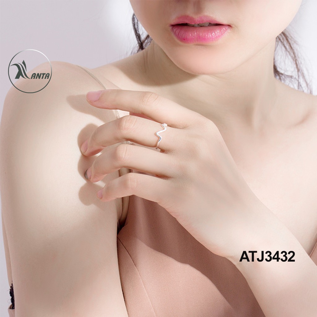 Nhẫn bạc 925 hình nhịp tim thời trang Hàn Quốc điều chỉnh được dành cho bạn nữ ANTA Jewelry - ATJ3432