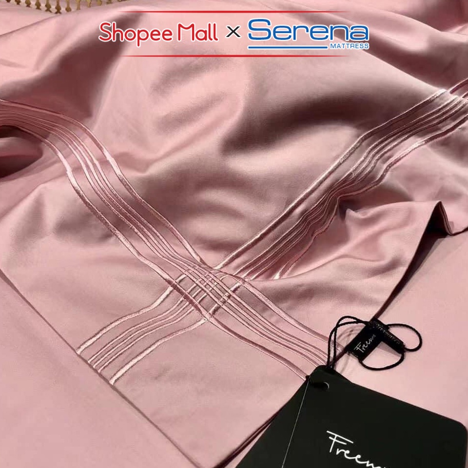 Bộ Ga giường 5 Món Lụa Satin SERENA Chính Hãng Set Combo Vỏ Chăn Ra Drap Grap Gối Nệm Đệm Trải Phủ Giường Cao Cấp