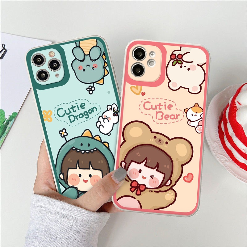 Ốp iphone - Ốp lưng iphone cạnh vuông viền camera Roro cutie dành cho ip 6 đến 14promax - ng014