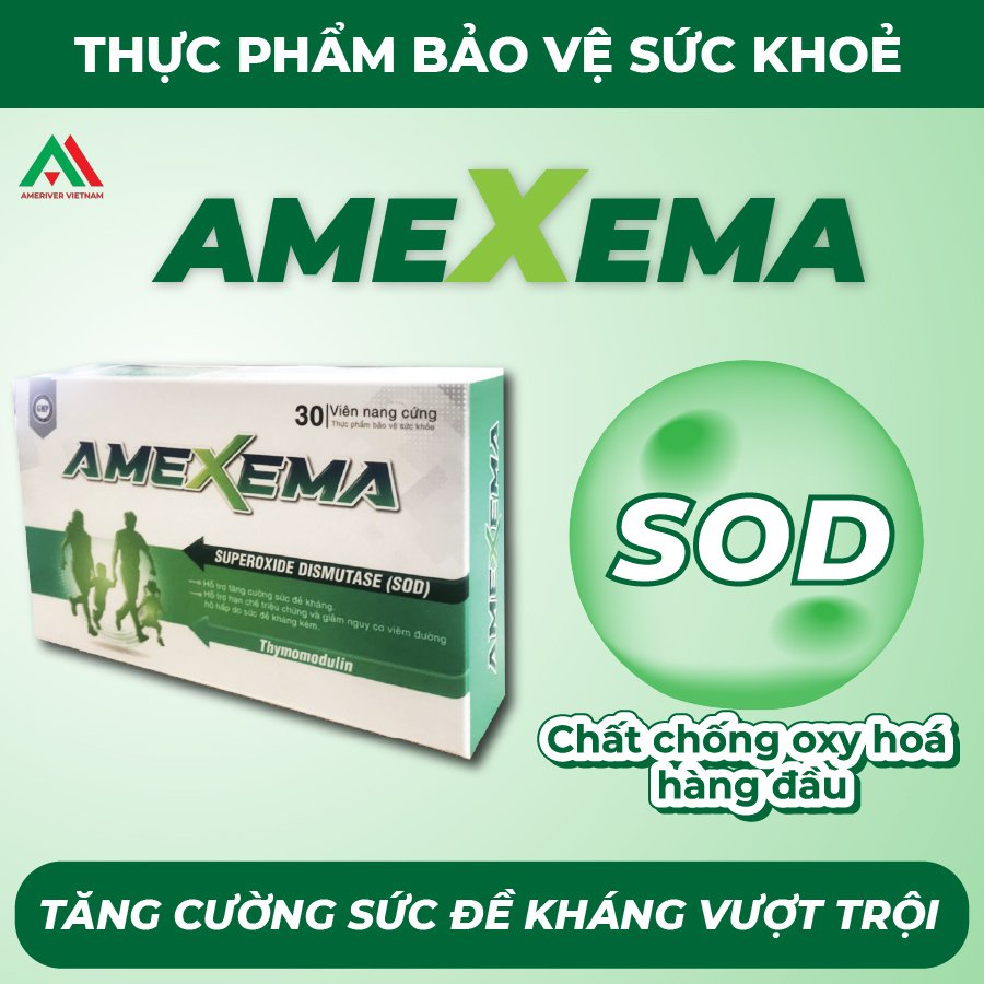 Amexema viên uống tăng cường sức đề kháng chứa Thymomodulin tăng miễn dịch, khỏe hô hấp - Ameriver
