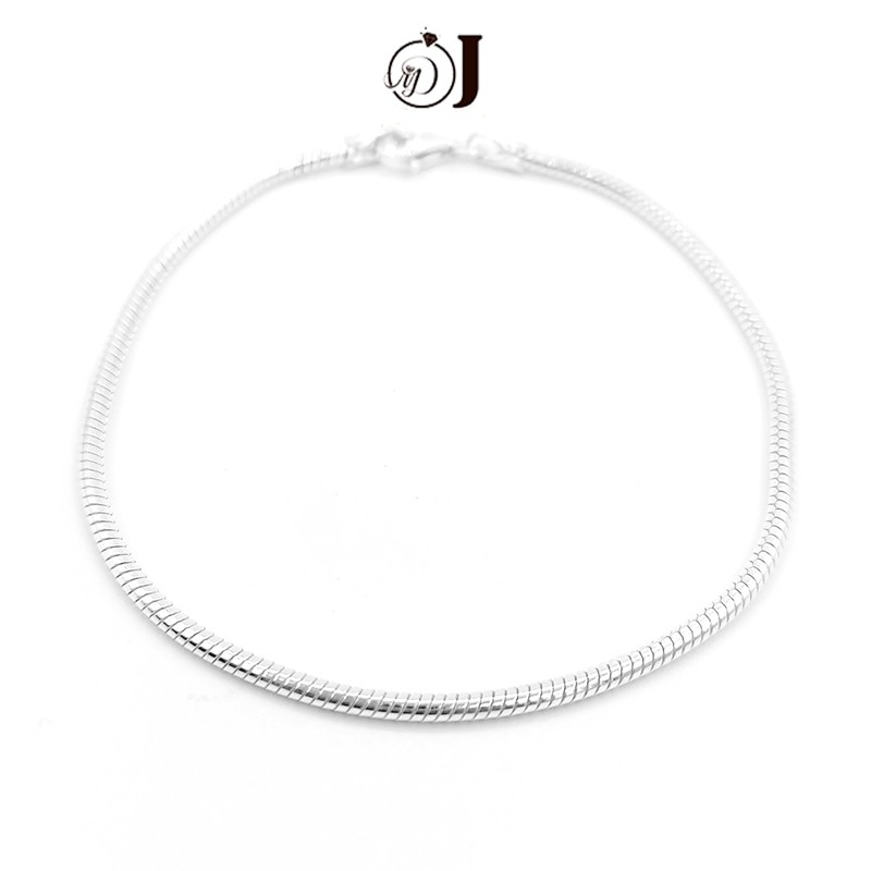 Lắc tay bạc ta MĐJ thân to 1,9mm cho cả nam nữ và trẻ em 004 kiểu dáng đơn giản phong cách cá tính