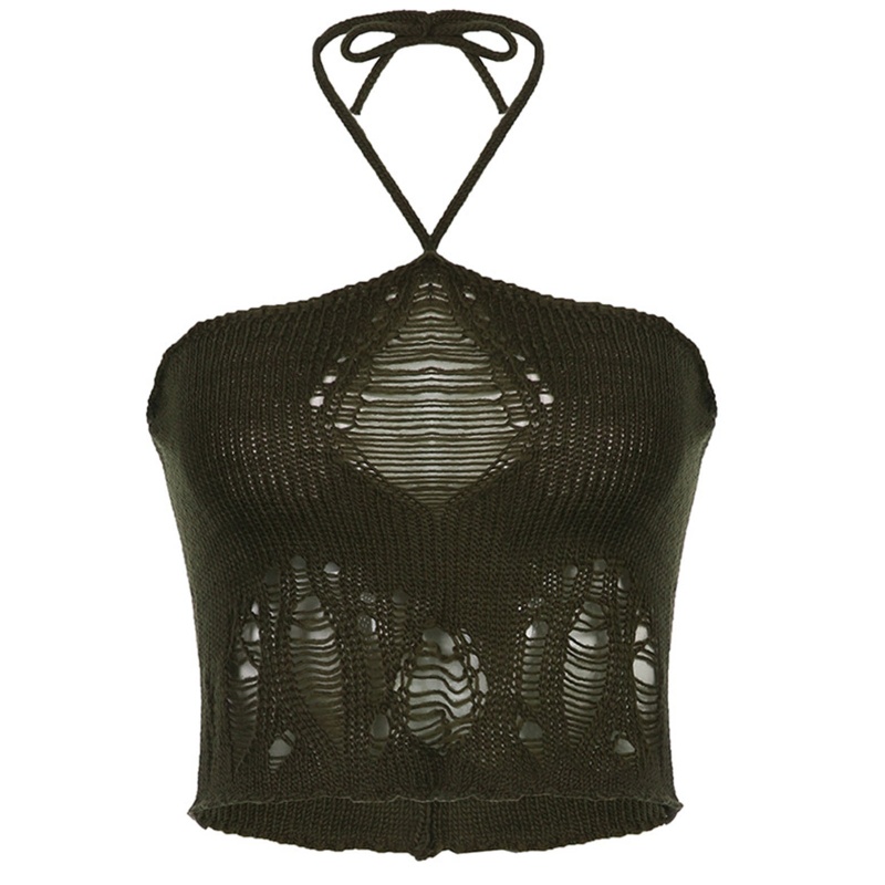 Áo Croptop Dệt Kim Ôm Dáng Hở Lưng Thời Trang Mùa Hè Cho Nữ