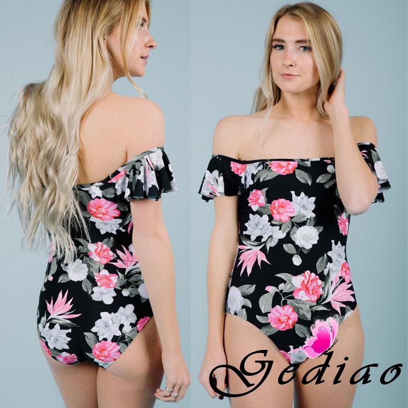 Bộ bikini liền thân tay ngắn họa tiết hoa quyến rũ cho nữ | BigBuy360 - bigbuy360.vn