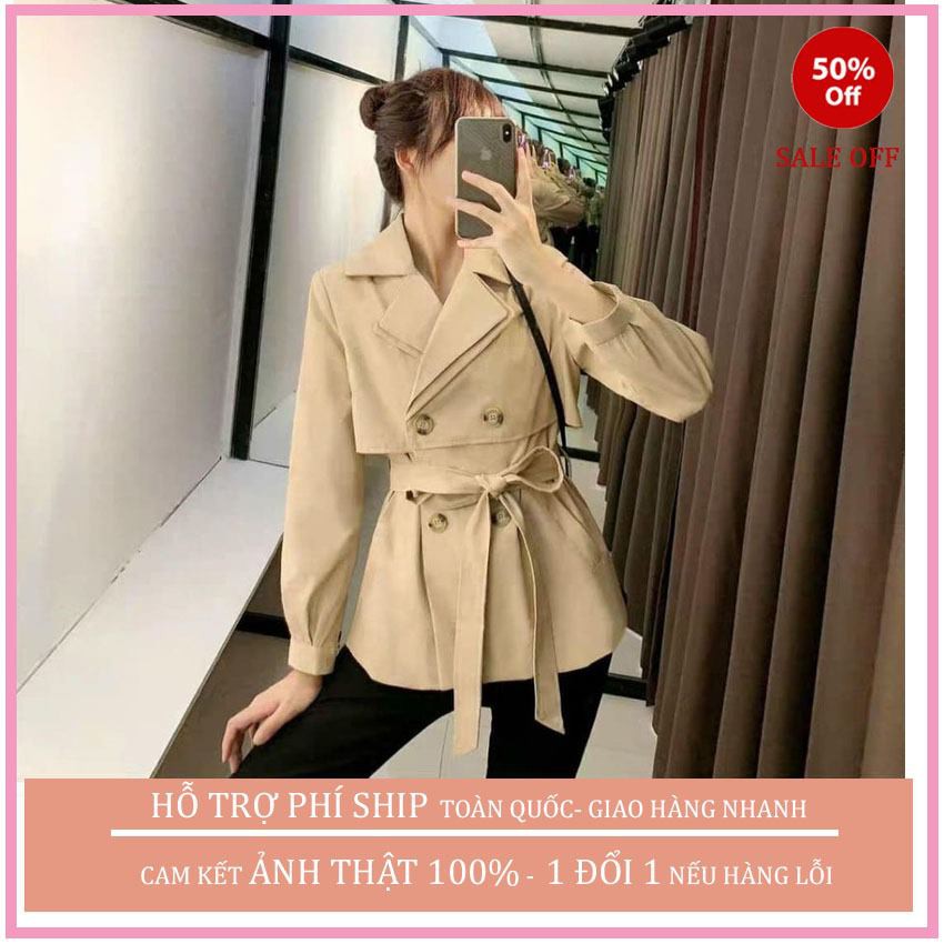 ÁO KHOÁC  KAKI NỮ BLAZER  4 KHUY KÈM ĐAI THẮT EO THỜI TRANG HÀN QUỐC THANH LỊCH TRẺ TRUNG | BigBuy360 - bigbuy360.vn