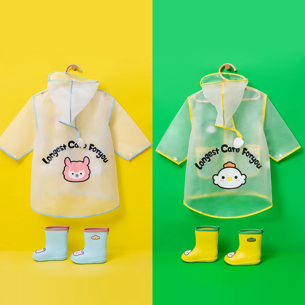 Áo Mưa Cheerful Mario Bằng Eva In Hình Hoạt Họa Nhiều Mẫu Tùy Chọn Dễ Thương Cho Bé 80-140cm