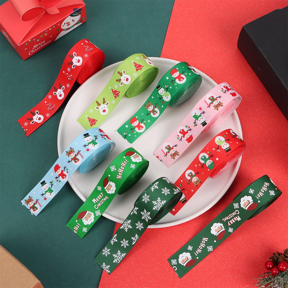 Cuộn dây ruy băng trang trí giáng sinh 5 yards 9 màu lựa chọn