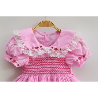 ĐẦM SMOCK CỔ SEN HỒNG TÍM