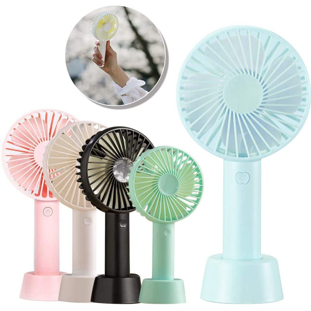 Quạt Mini Cầm Tay Pin Sạc 4 Cánh 3 Tốc Độ Gió Có Đế Để Bàn, Quạt Để Bàn Pin Sạc USB Cao Cấp | BigBuy360 - bigbuy360.vn
