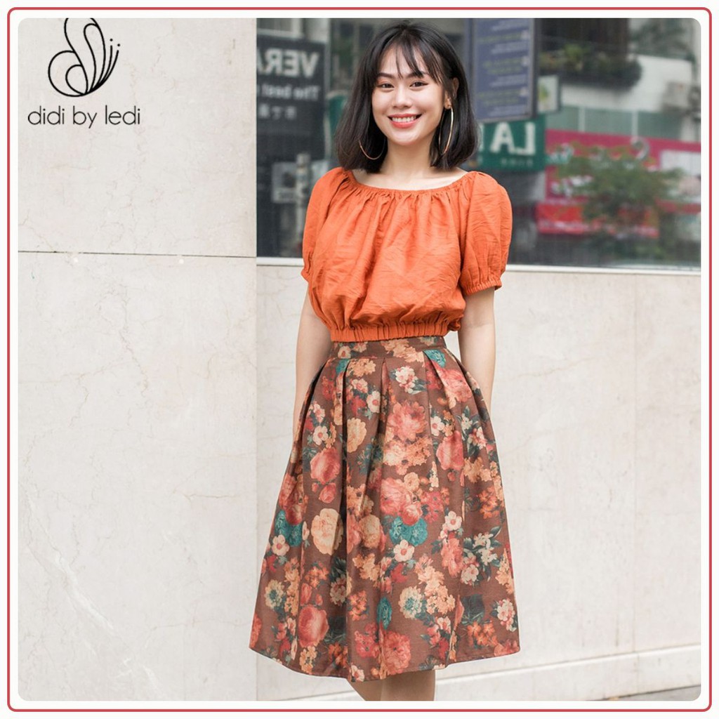 Áo kiểu trễ vai, áo thời trang nữ DIDI BY LEDI tay lỡ dáng Croptop, thoáng mát size S M L - A776
