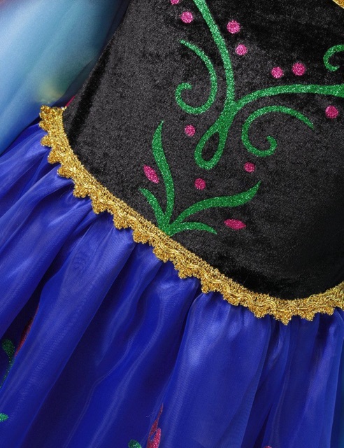 Đồ hoá trang Halloween cho bé gái - Đầm công chúa Anna Elsa Frozen dài tay dễ thương cho bé gái