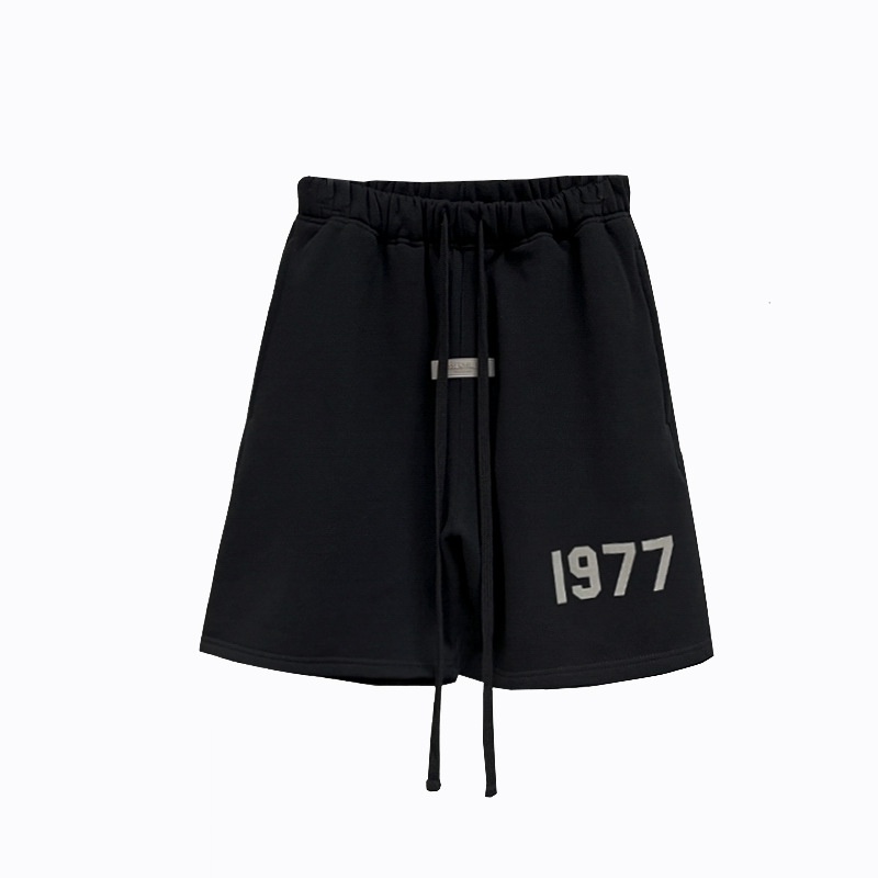 Quần Short Fear Of God Essentials 1977, Quần đùi FOG 1977, Chất liệu Cotton, 2 màu đen, Kem BapeVN