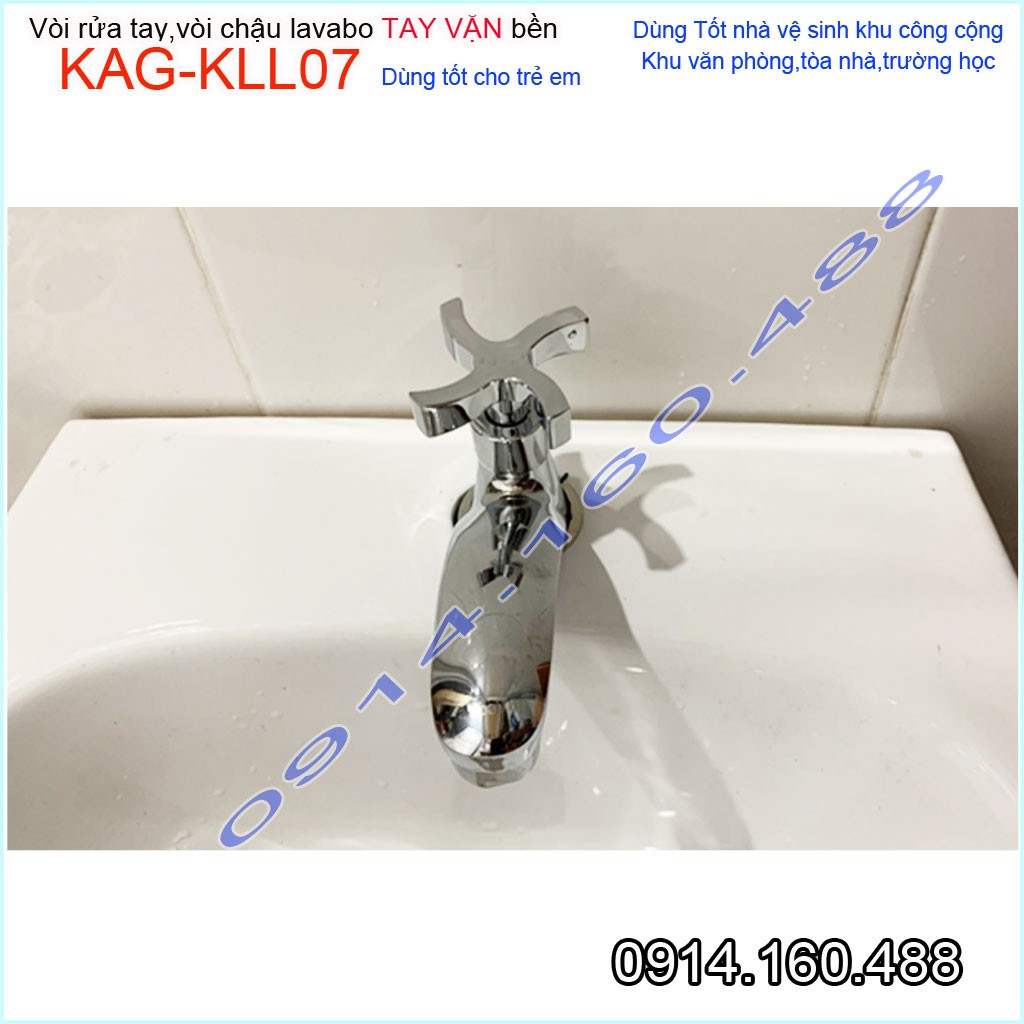 Vòi lavabo lạnh KAG-KLL07, vòi chậu rửa mặt tay vặn cao cấp nước chảy mạnh sử dụng tốt