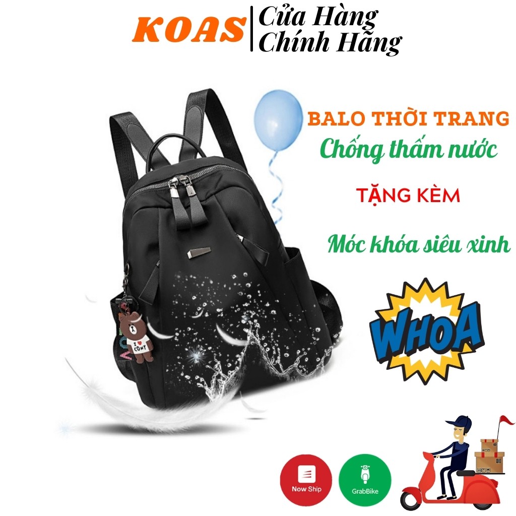 Balo Kiêm Túi Xách Nữ Chống Thấm Nước Phong Cách Hàn Quốc Tặng Móc Khóa