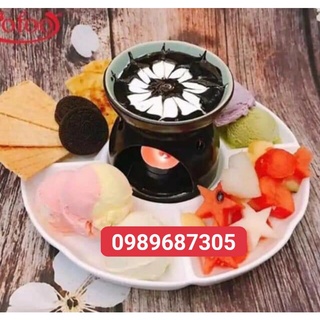 Khay lẩu kem +  bếp nến socola